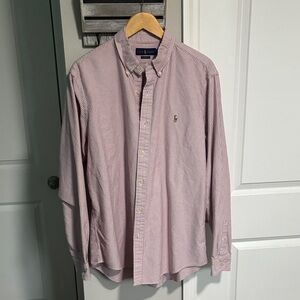 Polo by Ralph Lauren Men's Pink Striped Button Down Shirt
